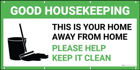 Good Housekeeping Please Help Keep It Clean With Icon Banner