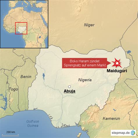 Boko haram has been weakened by military airstrikes on its bases, defections and heavy losses inflicted by troops in neighbouring chad. StepMap - Boko Haram Anschlag in Nigeria - Landkarte für ...