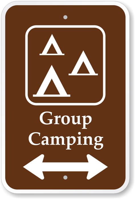 Group Camping Campground Sign With Bidirectional Arrow Sku K 0612 B