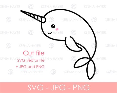 Narwhal SVG Files For Cricut Narwhal Clipart Silhouette SVG Etsy