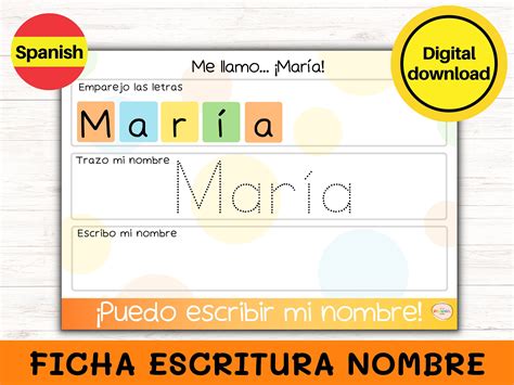 Ficha Personalizada Para Practicar El Nombre Propio Producto Digital