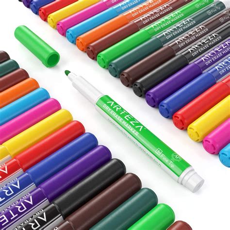Dry Erase Markers Fine Tip 12 Assorted Colors Arteza