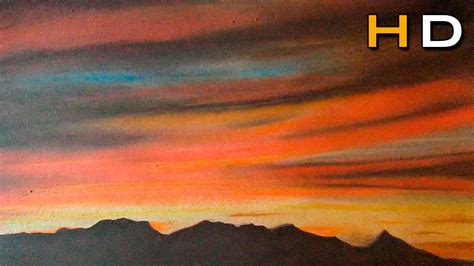 How To Draw A Sunset With Colored Pencils Pitt Pastel Drawing