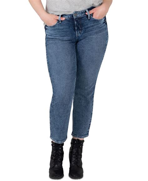 Silver Jeans Co Plus Size Suki Straight Leg Cropped Jeans And Reviews