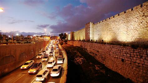 Jerusalem stands on hills at an elevation of 2,575 feet (785 at the centre of the modern municipality is the old city, a walled medieval enclosure of less than half a. Jerusalem, Israel Old City Wall at Night Israel 3 by ...
