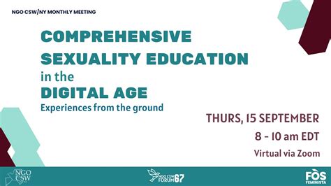 Comprehensive Sexuality Education In The Digital World Experiences