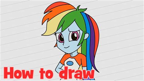 How To Draw Rainbow Dash Equestria Girl Step By Step