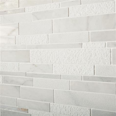 Glass tile vogue bay 2x 8 backsplash. Daltile Stone Decor Glacier 12 in. x 14 in. x 10 mm Marble Linear Mosaic Floor and Wall Tile (1 ...