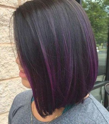 Purple Highlights On Black Hair Purple Highlights Brown Hair Purple