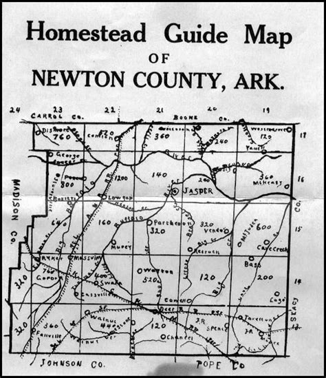 Homestead Guide Map For Newton County Arkansas