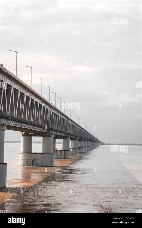Bogibeel Bridge The Longest Double Decker Bridge In India Stock Photo