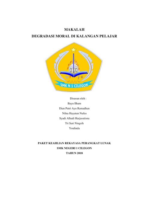 Degradasi moral akademik telah merajalela, mulai lunturnya tata krama siswa hingga perilaku kecurangan akademik. MAKALAH DEGRADASI MORAL DI KALANGAN PELAJAR | Welcome to ...