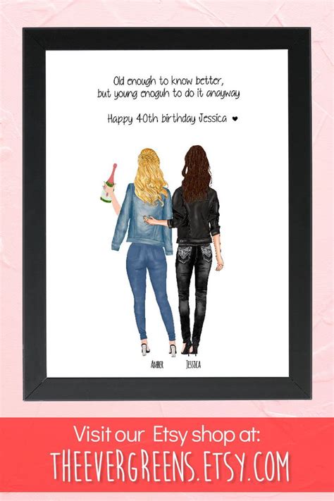 Best Friends PrintFriendship PrintPortrait Print 30th | Etsy | Happy