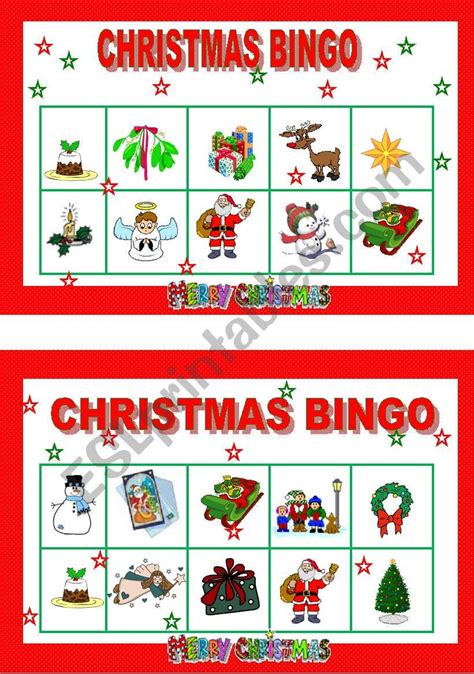 Christmas Bingo Esl Worksheet By Ikebana