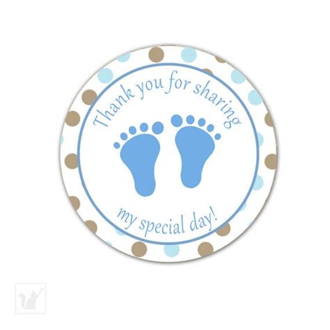 They can be printed on cardstock or sticker paper for a variety of uses including personalized blue and white baptism stickers and favor tags are personalized with your child's name, a thoughtful thank you message and the event date. Blue Brown Label - Baby Boy Shower Gift Favor Tag Printable INSTANT DOWNLOAD | Boy shower ...