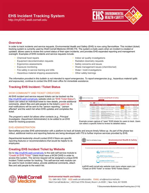 Ehs Incident Tracking System Overview