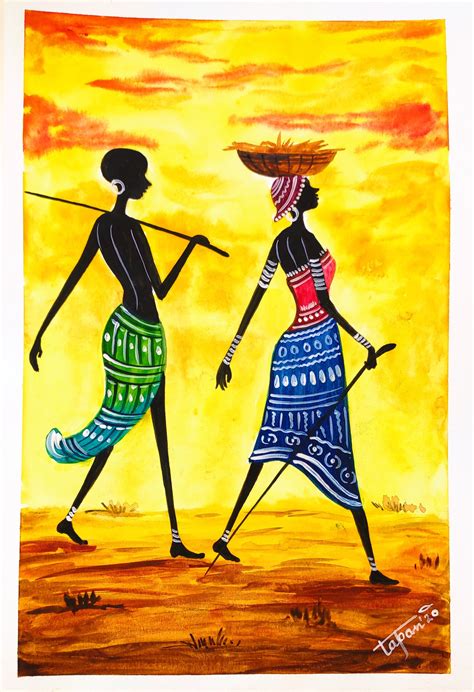 African Tribal People Drawings