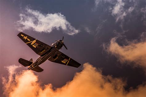 Wallpaper Sky Vehicle Clouds Airplane Aircraft World War Ii Air