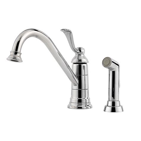 Choose a new faucet 6:30 single handle centerset faucet 7:26 anchor the single handle faucet 8:27 hot and cold valves 9:11 connect water supply lines 9:53 install the sprayer (optional) 10:53 turn on water 11:31 flush. Pfister Portland Single-Handle Standard Kitchen Faucet ...
