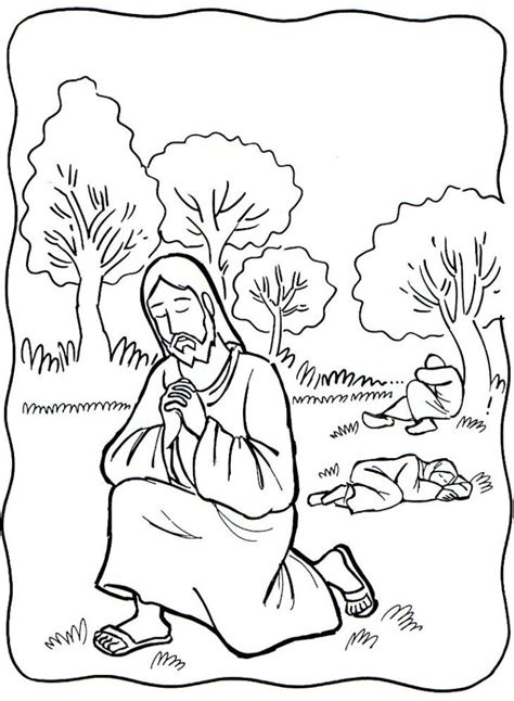 Praying Hands Coloring Bible Jesus In The Of Gethsemane Free Addition