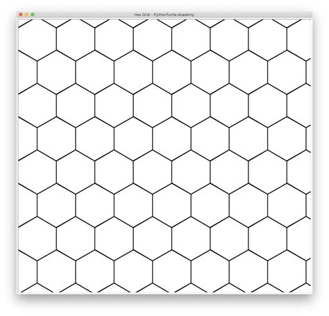 Printable hex grid for drawing