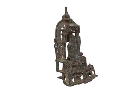 Lot 273 A Silver And Brass Inlaid Bronze Jain Altar