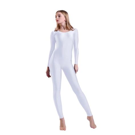 Speerise Womens Long Sleeve Scoop Neck Unitard Female Spandex Full