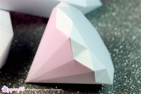 Printable Paper Diamond Gem And Crystal Templates Paper Kawaii Shop