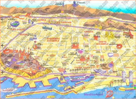 Barcelona Map Map Of Barcelona