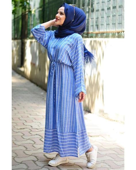 Striped Dress For Hijab Style Hijab