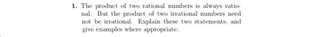 Is The Product Of Two Irrational Numbers Always Irrational