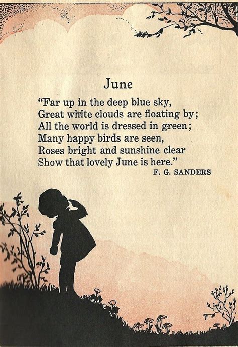 June Kids Poems June Quotes Childrens Poems