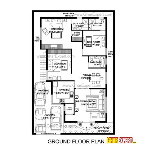 Monsterhouseplans.com offers 29,000 house plans from top designers. House Plan for 40 Feet by 60 Feet plot (Plot Size 267 ...