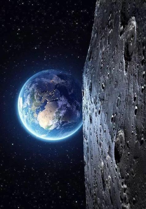 An Image Of The Earth And Moon From Space