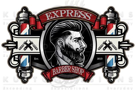 House of scissors logo design icon template barber shop logo design. Express Barber Shop Logo Design on Behance