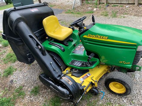 54in John Deere Gt245 Garden Tractor W Rear Bagger 20 Hp Kawasaki Lawn Mowers For Sale