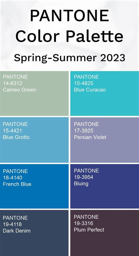 Pantone Color Trend Spring Summer 2023 Cool Summer Palette Pantone