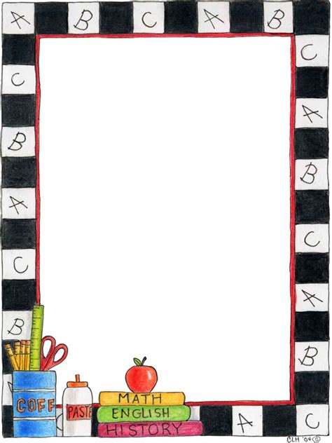 Back To School Bulletin Board Writing Paper Template Borders And Frames