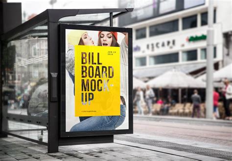 bus stop billboard mockup mockup world