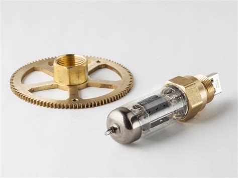 Vacuum Tube Steampunk Usb Antique Brass Clock Parts And Gears Dark Blue