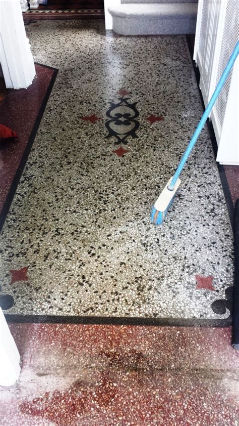 Restoring An Old Terrazzo Floor Stone Cleaning And Polishing Tips For