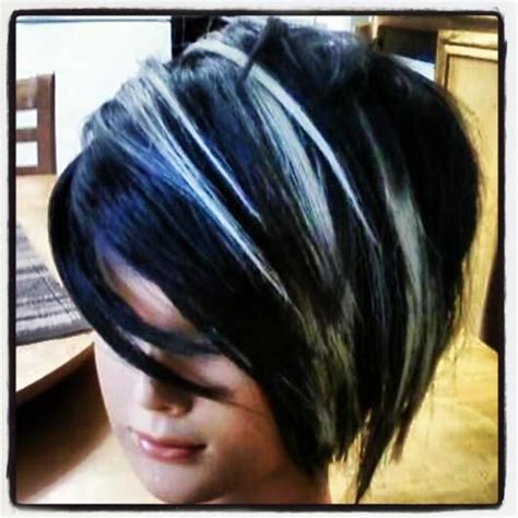 Hair salon in fallbrook, california. My work with Blue-Black coloring and platinum blonde ...