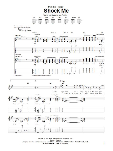 Shock Me By Kiss Guitar Tab Guitar Instructor