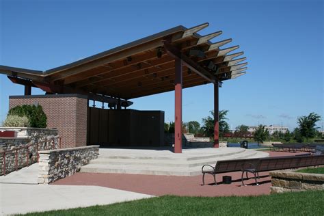Outdoor Wooden Park Stage Town Of Munster Entertainment Stage Ii