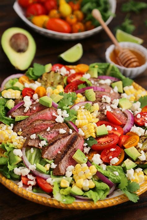 mexican grilled steak salad with honey lime dressing the comfort of cooking