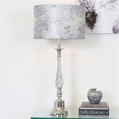 Free shipping on orders over $75. Nickel Diamante Candlestick Table Lamp With Marble Grey ...