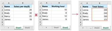 How To Multiply From Different Sheets In Excel