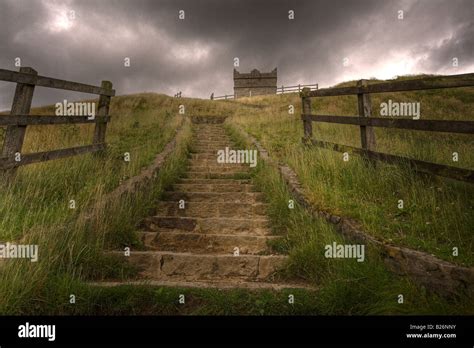 Steps Leading Up To Rivington Pike Lever Park Horwich Bolton Stock