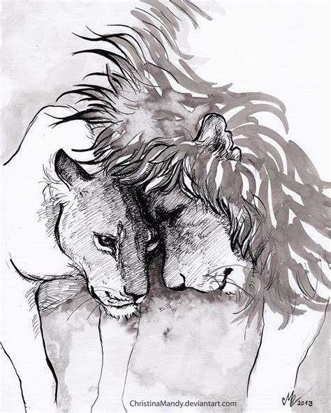 The Lion Couple By Christinamandy On Deviantart Zeichnen