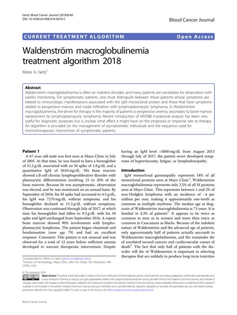 New Treatment For Waldenstrom Macroglobulinemia Captions Update Trendy